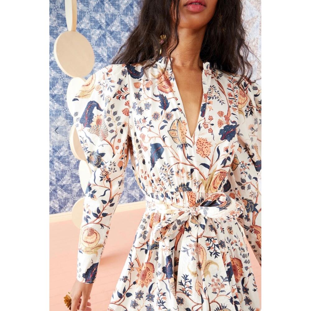 Ulla Johnson Nanette Poplin Midi Dress Daisy Tree of Life Print Size Large - Picture 3 of 12